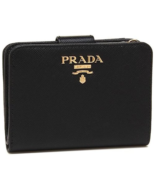 PRADA(プラダ)/プラダ 財布 PRADA 1ML018 QWA F0002 SAFFIANO レディース 二つ折り財布 無地 NERO 黒/ブラック