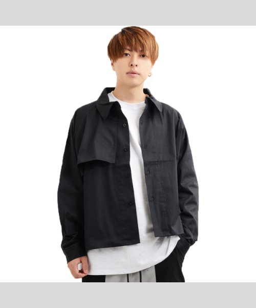 1111clothing(ワンフォークロージング)/ジャケット アウター ショート丈 長袖 ブルゾン トップス メンズ レディース 韓国 ファッション 春 韓国ファッション ペアルック カップル お揃い 服/ブラック