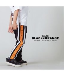 1111clothing(ワンフォークロージング)/【 ライン配色パンツ 】  ラインパンツ 韓国 メンズ レディース パンツ スリムパンツ ジャージ キッズ  韓国ファッション ペアルック カップル お揃い  /ブラック系3