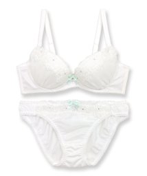 fran de lingerie(フランデランジェリー)/Shiny Shower シャイニーフラワー ブラ&ショーツセット B65－G80カップ/ホワイト