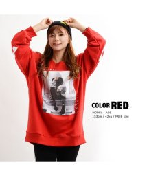 1111clothing(ワンフォークロージング)/男女兼用 トレーナー リンクコーデ カップル お揃いコーデ 男女 ペア 服 韓国ファッション 秋冬 お揃い トップス ペアルック スウェット スエット メンズ /レッド