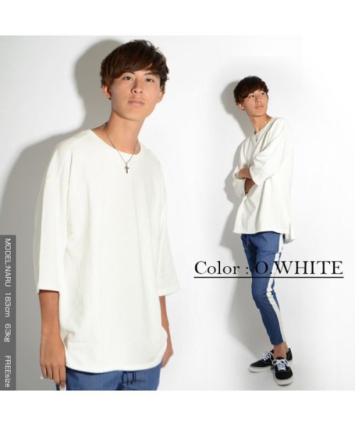 ビッグtシャツ メンズ 韓国 Tシャツ 7分袖 無地 カットソー 秋 Tシャツ ビックtシャツ ビックサイズ 半袖 トップス カットオフ 5分袖 コットン ワンフォークロージング 1111clothing Magaseek