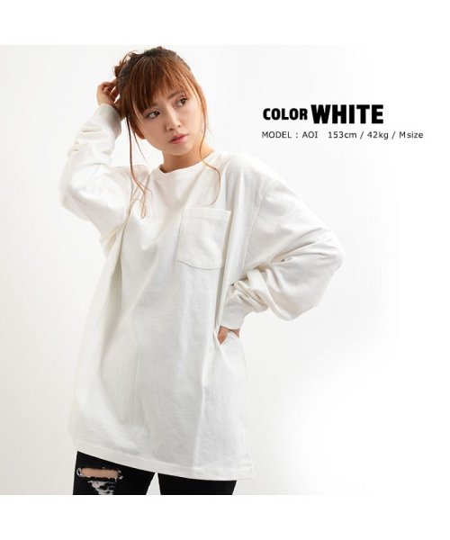 1111clothing(ワンフォークロージング)/トップス 長袖 tシャツ ビッグtシャツ メンズ レディース 韓国 ファッション 韓国ファッション ペアルック カップル お揃い 服 カットソー 白 グレー ネ/ホワイト