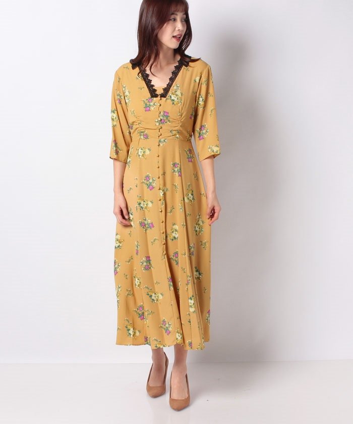 セール ｏクラシカルブーケレースカラーワンピ シュープリームララ Supreme La La Magaseek