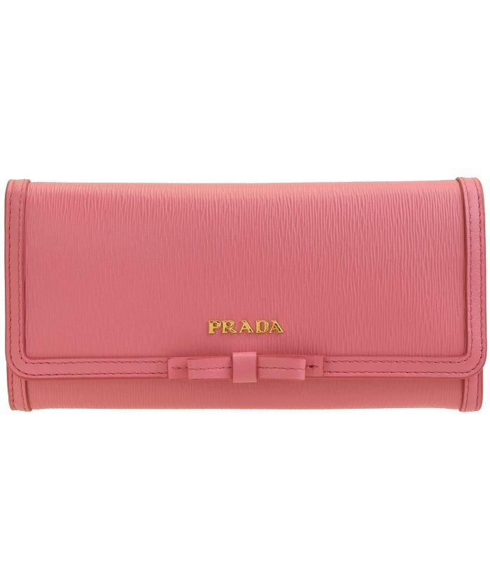 プラダ Prada 財布 長財布 二つ折り パスケース付 レザー リボン 1mh132 アウトレット プラダ Prada Magaseek