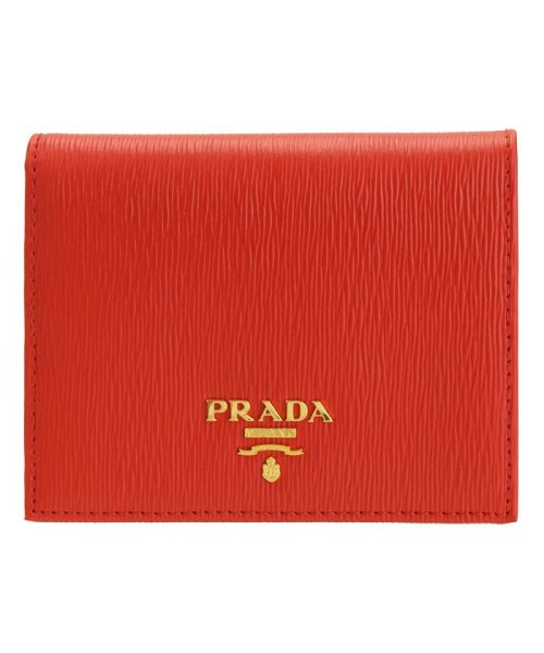 PRADA(プラダ)/プラダ PRADA 財布 折財布 二つ折り ミニ コンパクト レザー 1MV204 /レッド