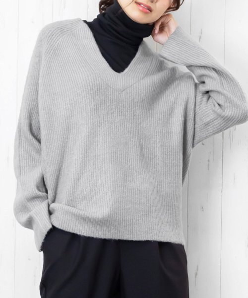 セール レディース トップス Vネック ラグランスリーブ ニット プルオーバー 冬コーデ ミリアンデニ Mili An Deni Magaseek