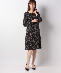 MISS J(ミス　ジェイ)/フラワープリント ドレス/ブラック