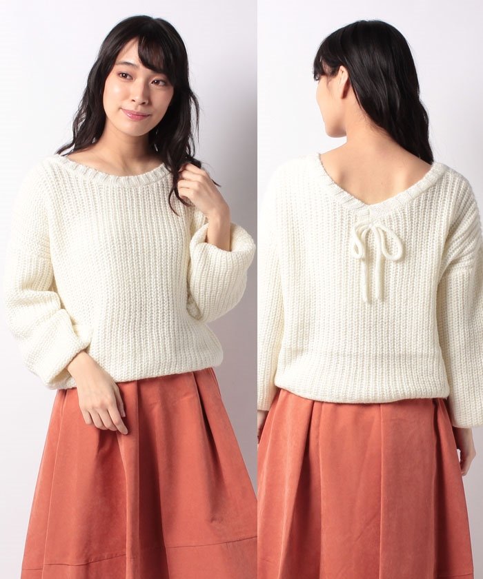 セール バックリボンフワフワニット 502845936 シュープリームララ