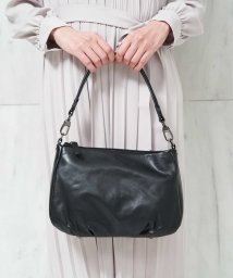 MK MICHEL KLEIN BAG(エムケーミッシェルクランバッグ)/リアルレザーハンドバッグ/ブラック