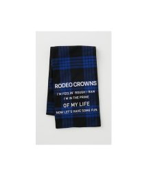 RODEO CROWNS WIDE BOWL(ロデオクラウンズワイドボウル)/チェックメッセージマフラー/柄BLU5