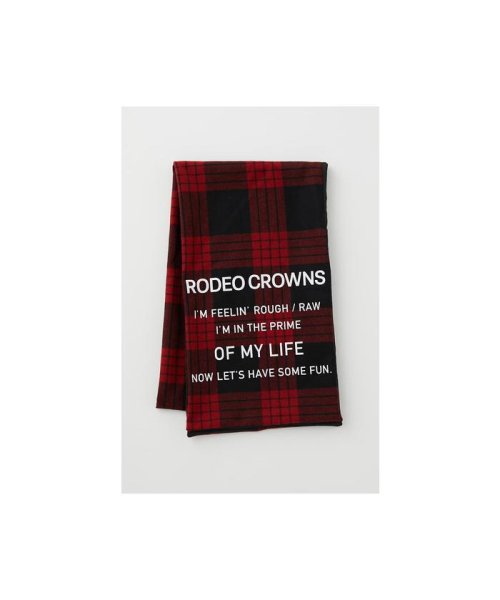 RODEO CROWNS WIDE BOWL(ロデオクラウンズワイドボウル)/チェックメッセージマフラー/柄RED5