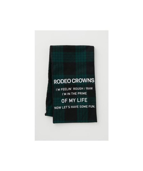 RODEO CROWNS WIDE BOWL(ロデオクラウンズワイドボウル)/チェックメッセージマフラー/柄GRN5
