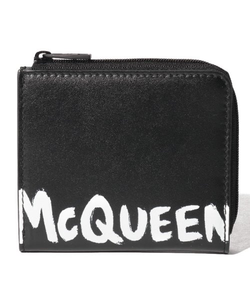 セール メンズ Alexander Mcqueen カード コインケース Mcqeenグラフティ Black White アレキサンダー マックイーン Alexander Mcqueen Magaseek