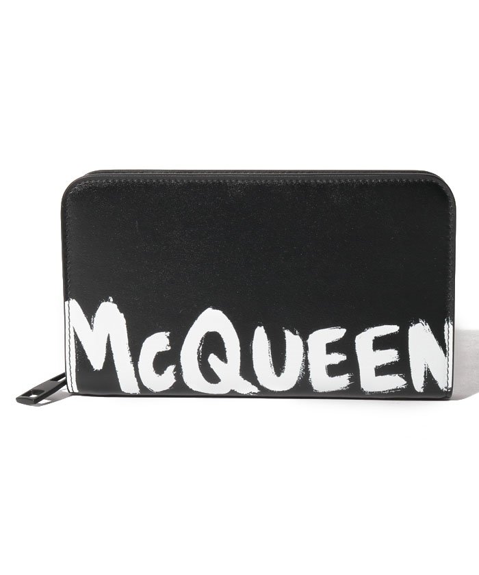 セール メンズ Alexander Mcqueen 長財布 Mcqeenグラフティ Black White アレキサンダー マックイーン Alexander Mcqueen Magaseek