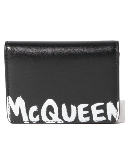 Alexander McQueen(アレキサンダー・マックイーン)/【ALEXANDER McQUEEN】カードケース/MCQEENグラフティ【BLACK/WHITE】/BLACK/WHITE
