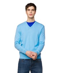 BENETTON (mens)(ベネトン（メンズ）)/コットンVネックニット・セーター/ライトブルー