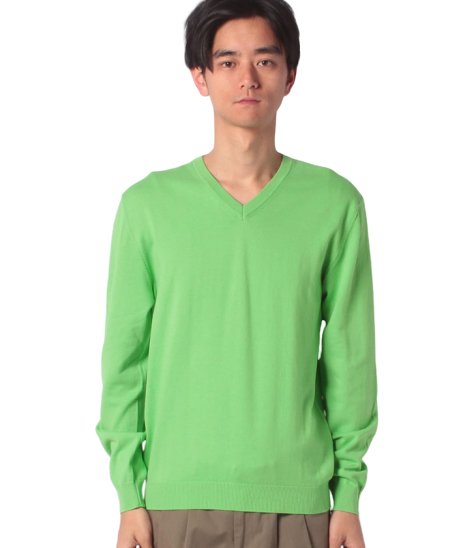 BENETTON (mens)(ベネトン（メンズ）)/コットンVネックニット・セーター/ライトグリーン