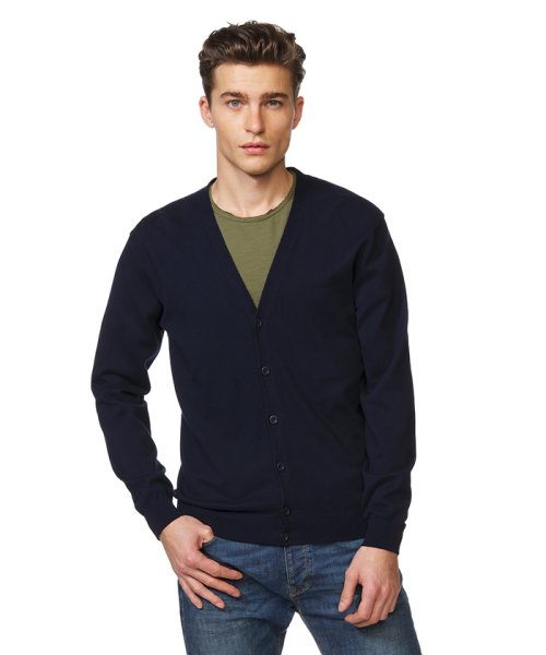 BENETTON (mens)(ベネトン（メンズ）)/コットンニットカーディガン(men's FUDGE 4月号掲載)/ネイビー