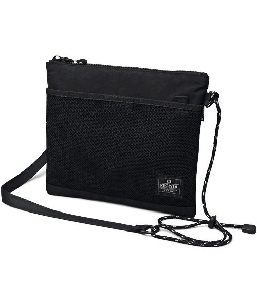 LUXSTYLE(ラグスタイル)/REGISTA(レジスタ)メッシュポケットサコッシュ/サコッシュ メンズ 鞄 バッグ ミニショルダーバッグ/ブラック
