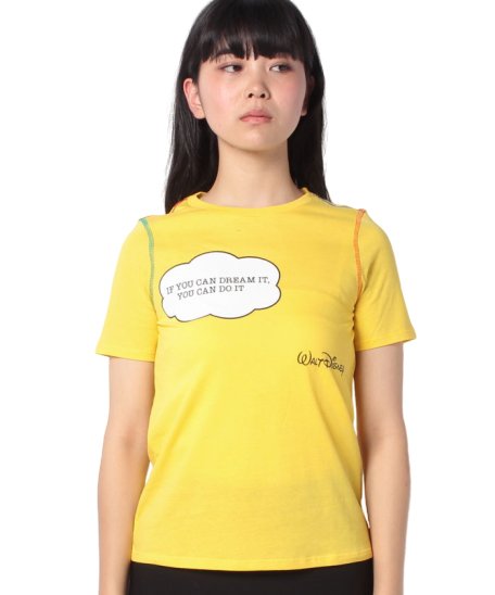 BENETTON (women)(ベネトン（レディース）)/【Disneyコラボ】ディズニーキャラカラーステッチ半袖Tシャツ/イエロー