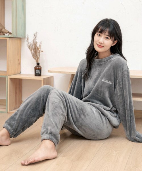 フリース スウェット セットアップ レディース もこもこ 部屋着 上下セット 裏ボア ルームウェア あったか パジャマ ミニミニストア Miniministore Magaseek