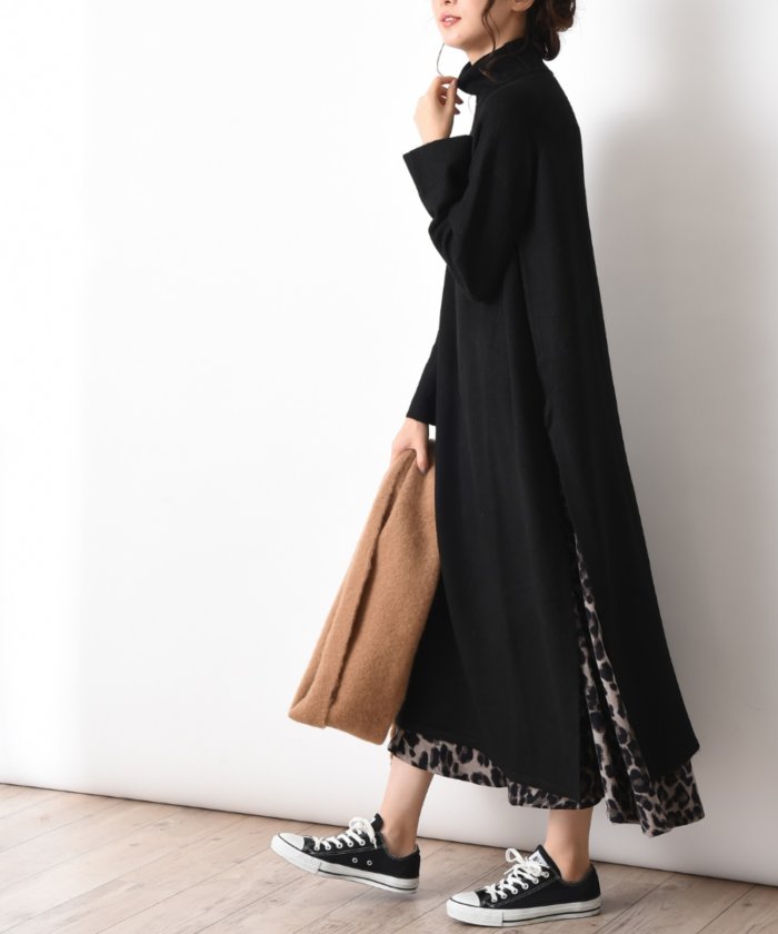 セール ヤクライクサイドスリットオフタートルワンピース インタープラネット Interplanet Magaseek