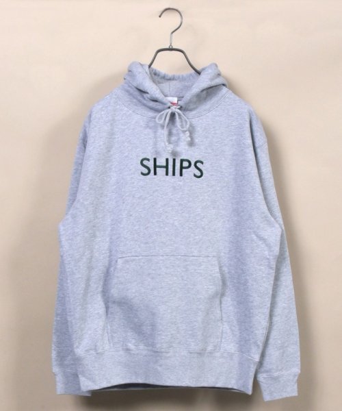 SHIPS MEN(シップス　メン)/SU:【一部WEB限定カラー】SHIPS ロゴ ビッグシルエット エンブロイダリー パーカー（トレーナー）/グレー