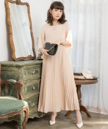 DRESS+(ドレス プラス)/結婚式ロングフレアワンピースドレス/ベージュ