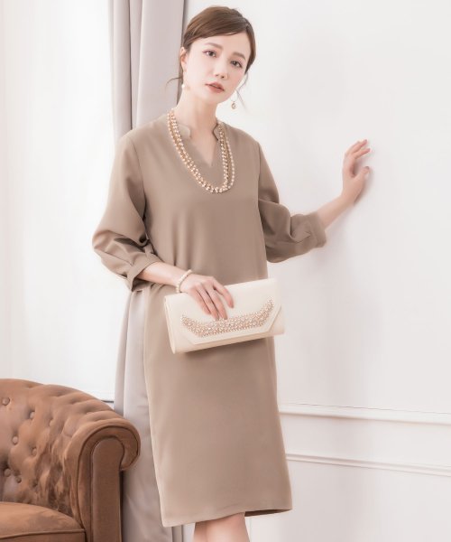 スキッパ シャツワンピース 結婚式お呼ばれ二次会パーティードレス ドレス スター Dress Star Magaseek