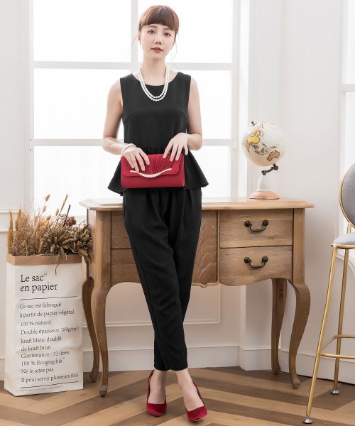 レース ペプラムトップスセットアップドレス 結婚式ワンピース お呼ばれパーティードレス ドレス スター Dress Star Magaseek