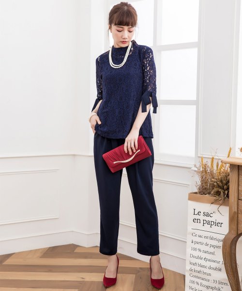 レース ペプラムトップスセットアップドレス 結婚式ワンピース お呼ばれパーティードレス ドレス スター Dress Star Magaseek