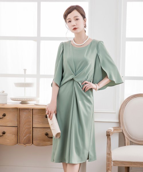 ウエスト絞りデザインワンピースドレス ドレス スター Dress Star Magaseek