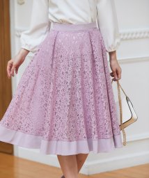 tocco closet(トッコクローゼット)/【美人百花9月号掲載】フラワーレースミディ丈フレアスカート/Ravenda