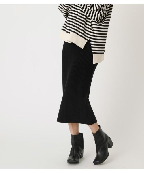 AZUL by moussy(アズールバイマウジー)/RIB KNIT TIGHT SKIRT/BLK