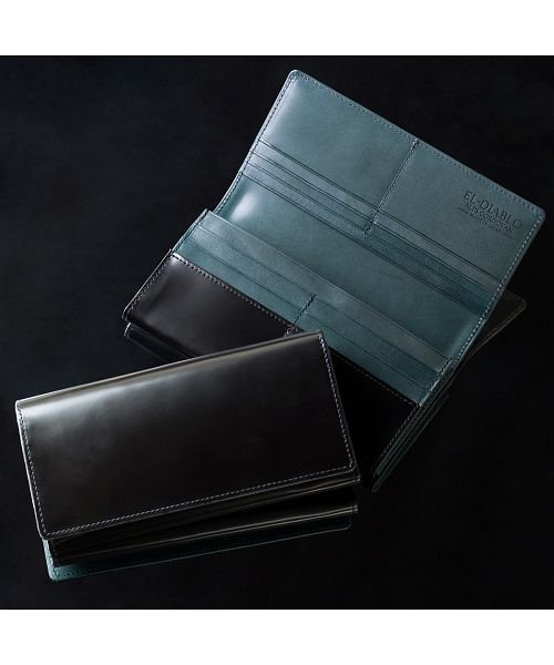 El Diablo エル ディアブロ コードバン 栃木レザー 財布 長財布 メンズ メンズ長財布 フラップ長財布 本革 日本製 人気 ブランド El C 314 エルディアブロ El Diablo Magaseek