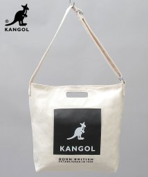 KANGOL(KANGOL)/KANGOL カンゴール ロゴプリント 厚手 キャンバス ショルダーバッグ トートバッグ 2WAY 通勤 通学 A4収納 学生 大人 /ホワイト