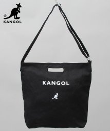 KANGOL(KANGOL)/KANGOL カンゴール ロゴプリント 厚手 キャンバス ショルダーバッグ トートバッグ 2WAY 通勤 通学 A4収納 学生 大人 /ブラック系2