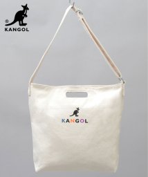 KANGOL(KANGOL)/KANGOL カンゴール ロゴプリント 厚手 キャンバス ショルダーバッグ トートバッグ 2WAY 通勤 通学 A4収納 学生 大人 /ホワイト系1