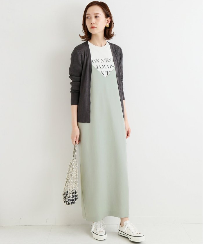 IENA 再入荷/即完売キャミワンピ春素材で登場PL/R キャミワンピース  