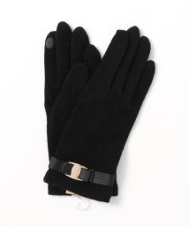 VitaFelice(ヴィータフェリーチェ)/リボンベルト付き手袋(スマホ対応)/ブラック