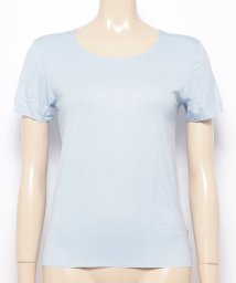 aimoha(aimoha（アイモハ）)/切りっぱなしU型Teeシャツ/ブルー