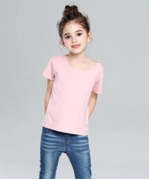 aimoha(aimoha（アイモハ）)/切りっぱなしU型Teeシャツ/ピンク