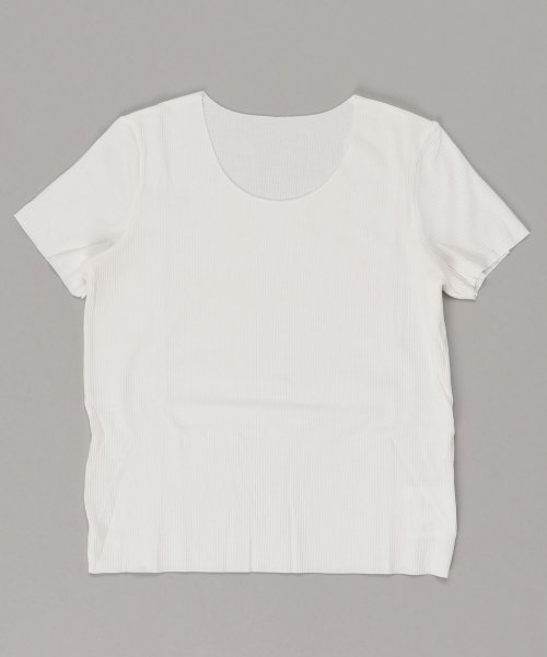 aimoha(aimoha（アイモハ）)/シームレス U型 リブ Tシャツ/ホワイト系1