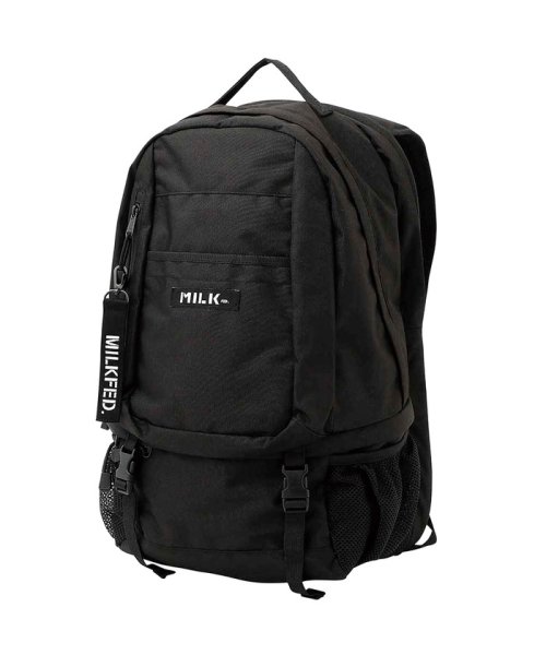 G.NINE(ジーナイン)/MILKFED ミルクフェド NEO BIG BACKPACK BAR リュック バックパック レディース 通勤 通学 ナイロン ボックスロゴ ストリート カジ/ブラック