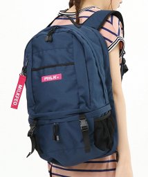 G.NINE(ジーナイン)/MILKFED ミルクフェド NEO BIG BACKPACK BAR リュック バックパック レディース 通勤 通学 ナイロン ボックスロゴ ストリート カジ/ネイビー