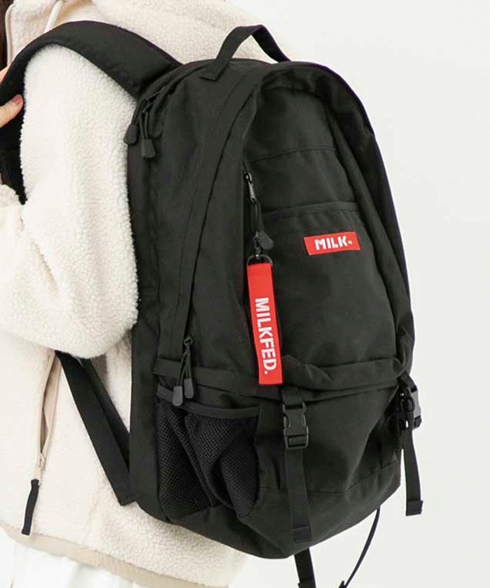Milkfed ミルクフェド Neo Big Backpack Bar リュック バックパック レディース 通勤 通学 ナイロン ボックスロゴ ストリート カジ ジーナイン G Nine Magaseek