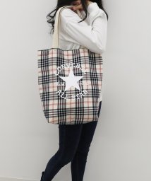 CONVERSE(コンバース)/CV CHECK TOTE BAG/ﾎﾜｲﾄ