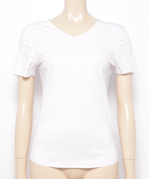 aimoha(aimoha（アイモハ）)/選べる シームレス U型 V型 Tシャツ/ホワイト