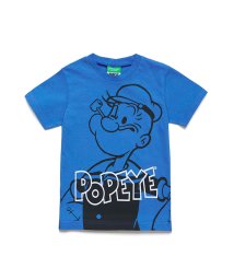 BENETTON (UNITED COLORS OF BENETTON BOYS)(ユナイテッド　カラーズ　オブ　ベネトン　ボーイズ)/【Popeyeコラボ】ポパイ＆ロゴTシャツ・カットソー/ブルー